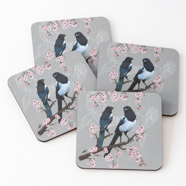 Item preview, Two Magpies in a cherry tree, Two for Joy designed and sold by AstoriaV.