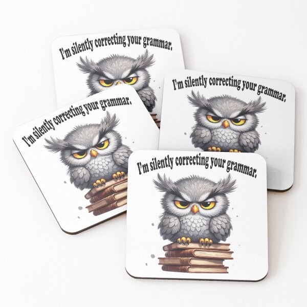 Item preview, Grumpy Owl Correcting Your Grammar designed and sold by Creative-Curios.