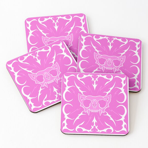 Item preview, Y2K Cat Skull Pink Goth Symmetry Cyber Sigilism designed and sold by Vexes.