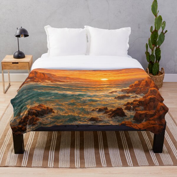 Artikelvorschau, Goldener Sonnenuntergang an der Küstenklippe entworfen und verkauft von SezzyDesigns.