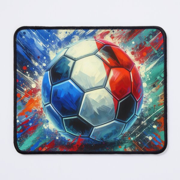 Item preview, France Soccer Ball Art Dynamic Football Painting in French Flag Colors designed and sold by ssmg80.