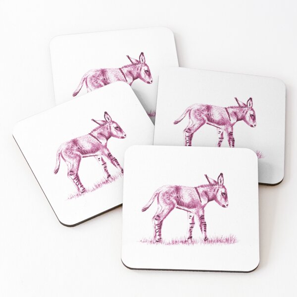 Item preview, Drawing of a standing donkey - pink colorized version designed and sold by SylvieG18.