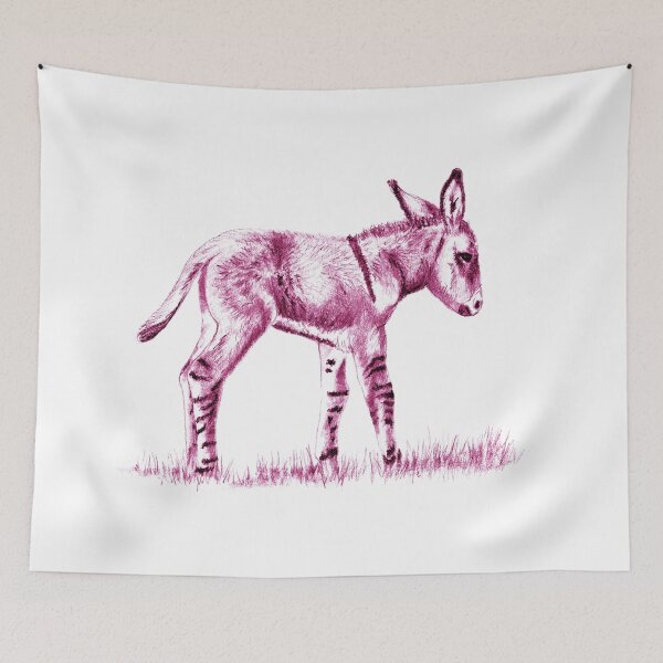 Item preview, Drawing of a standing donkey - pink colorized version designed and sold by SylvieG18.