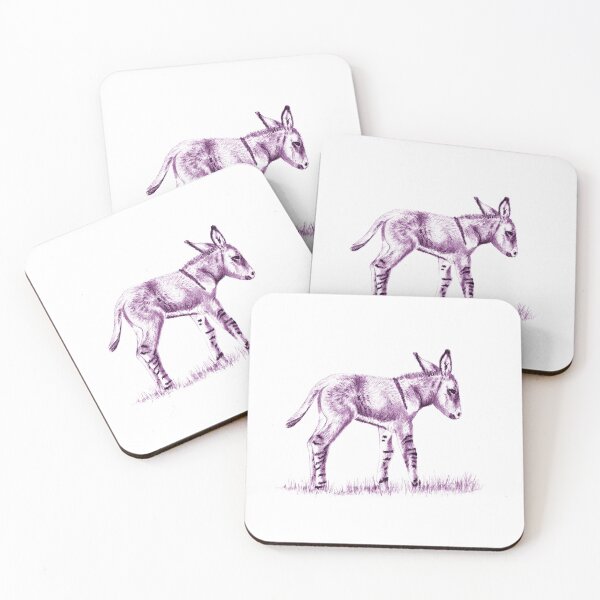 Item preview, Drawing of a standing donkey - purple colorized version designed and sold by SylvieG18.