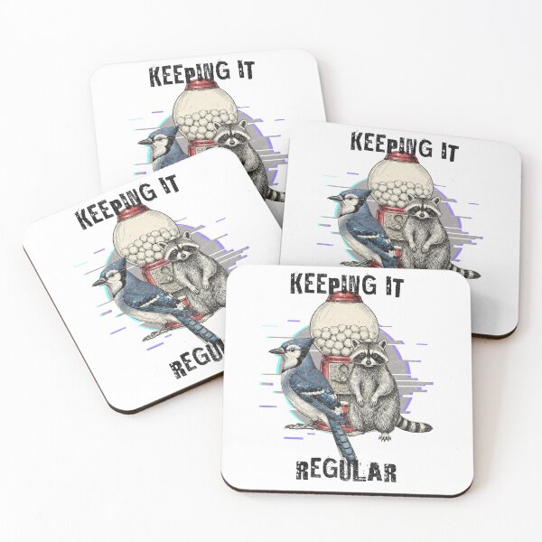 Item preview, Keeping It Regular: Blue Jay & Raccoon designed and sold by Nacho Average Designs.
