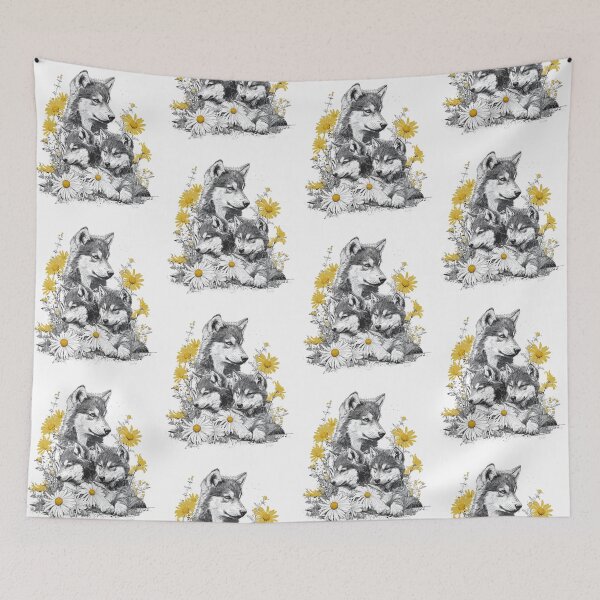 Item preview, Baby wolfs, Vintage style animals collection designed and sold by EnjoyFunGifts.