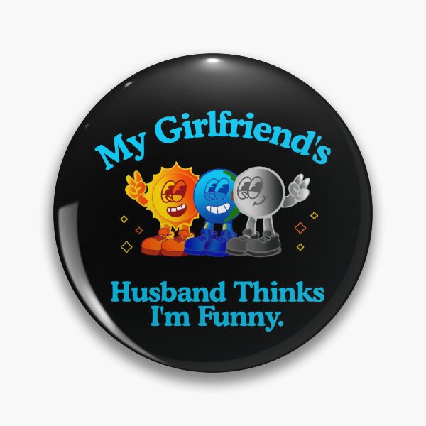 Item preview, My Girlfriend’s Husband Thinks I’m Funny – Polycule Humor Illustration designed and sold by KrisBee Presents Dot Fun.