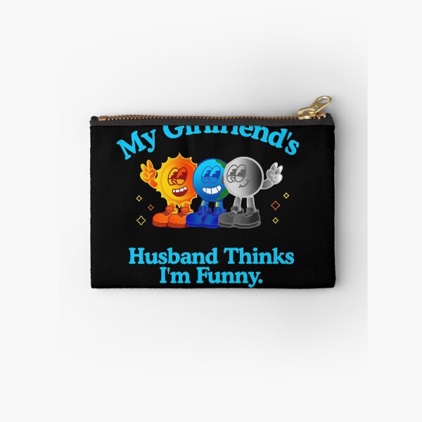 Item preview, My Girlfriend’s Husband Thinks I’m Funny – Polycule Humor Illustration designed and sold by KrisBee Presents Dot Fun.