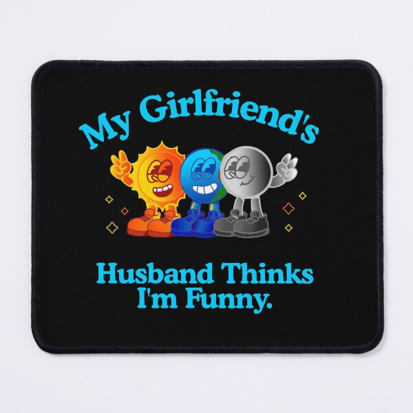 Item preview, My Girlfriend’s Husband Thinks I’m Funny – Polycule Humor Illustration designed and sold by KrisBee Presents Dot Fun.