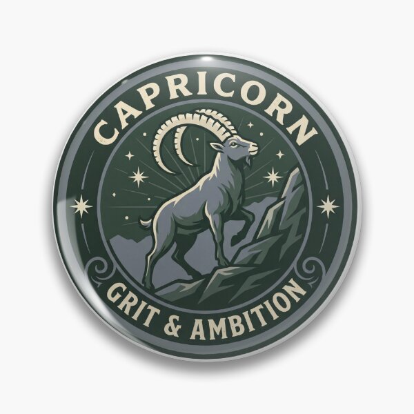 Item preview, Capricorn Grit & Ambition Vintage Zodiac Sea-Goat Emblem designed and sold by VandalMuse.