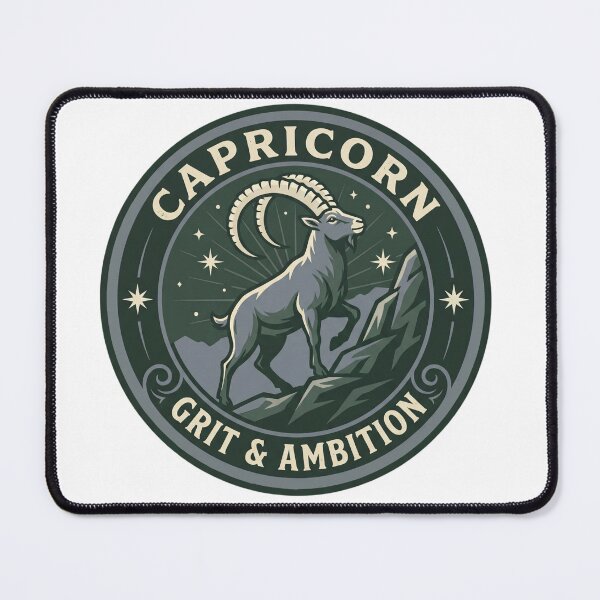 Item preview, Capricorn Grit & Ambition Vintage Zodiac Sea-Goat Emblem designed and sold by VandalMuse.