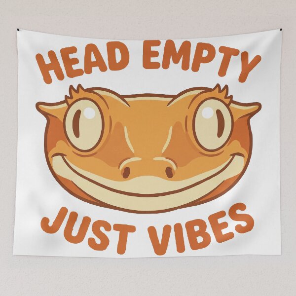 Item preview, Head Empty Just Vibes - Funny Crested Gecko Meme designed and sold by Petzzz.