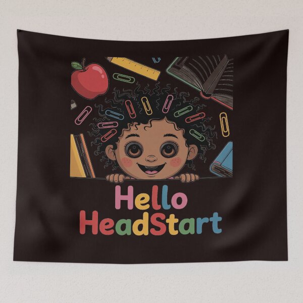 Item preview, Hello headstart Messy Bun back to school Afro Girl Headstart designed and sold by hettingerchaim.