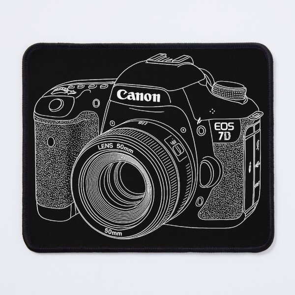 Item preview, Canon EOS 7D – Black & White DSLR Camera Illustration Art Print designed and sold by Stinky Lincy's Apparel Company.
