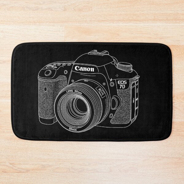Item preview, Canon EOS 7D – Black & White DSLR Camera Illustration Art Print designed and sold by Stinky Lincy's Apparel Company.
