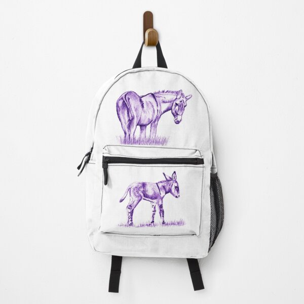 Item preview, Drawing of a standing donkey - colorized purple blue version designed and sold by SylvieG18.