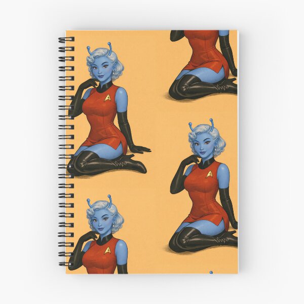 Item preview, Blue alien maiden in Officer Star Commander Uniform designed and sold by SilkPinupStudio.