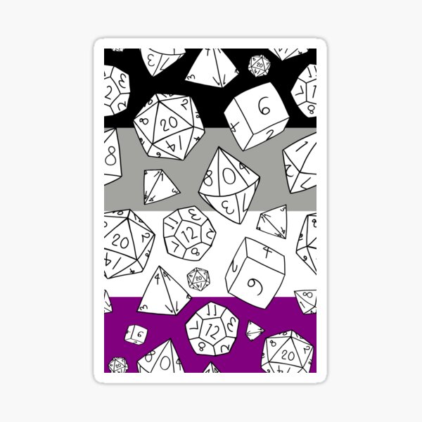 Dice! Dice! Dice! — Asexual Pride! Sticker