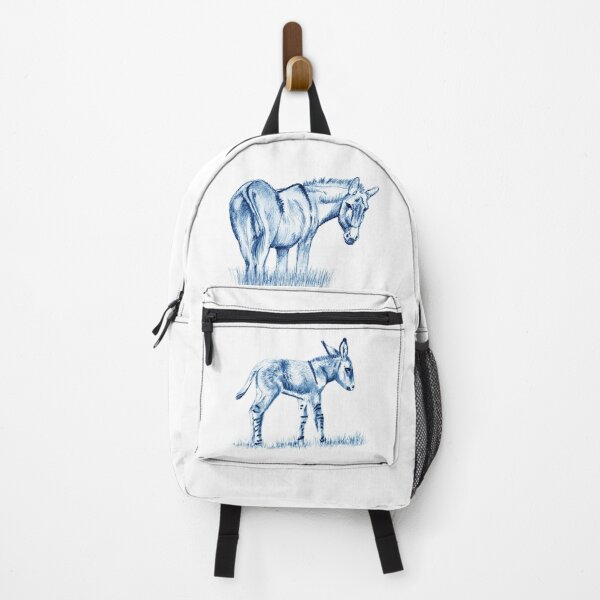 Item preview, Drawing of a standing donkey - blue colorized version designed and sold by SylvieG18.