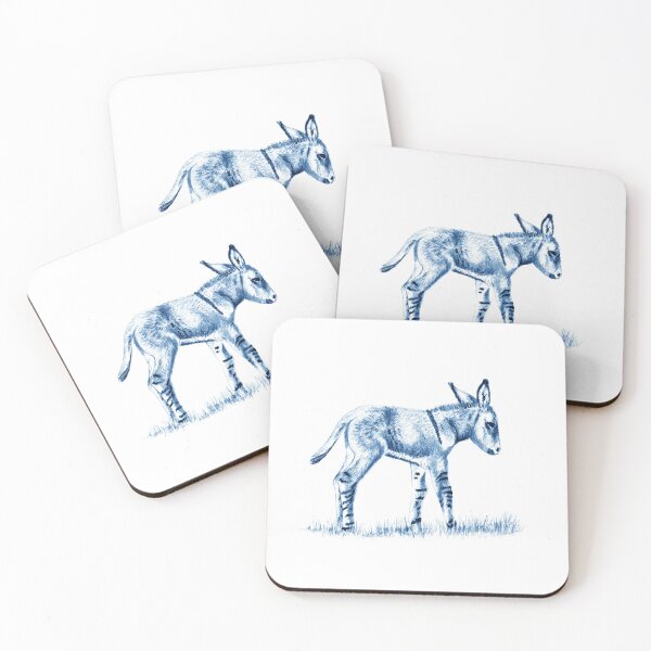 Item preview, Drawing of a standing donkey - blue colorized version designed and sold by SylvieG18.
