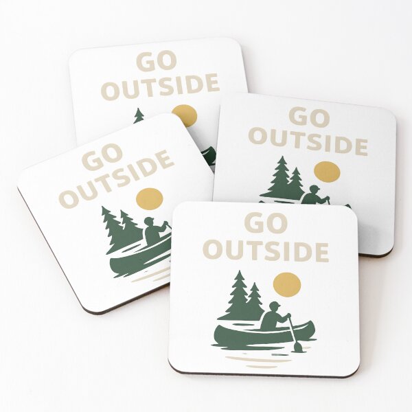 Item preview, Vintage Nature Canoe Adventure with Go Outside Quote. designed and sold by The-T-In-Retro.