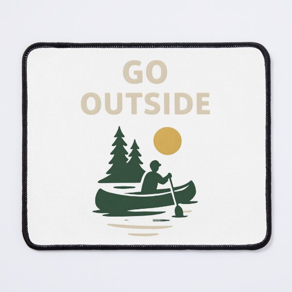 Item preview, Vintage Nature Canoe Adventure with Go Outside Quote. designed and sold by The-T-In-Retro.