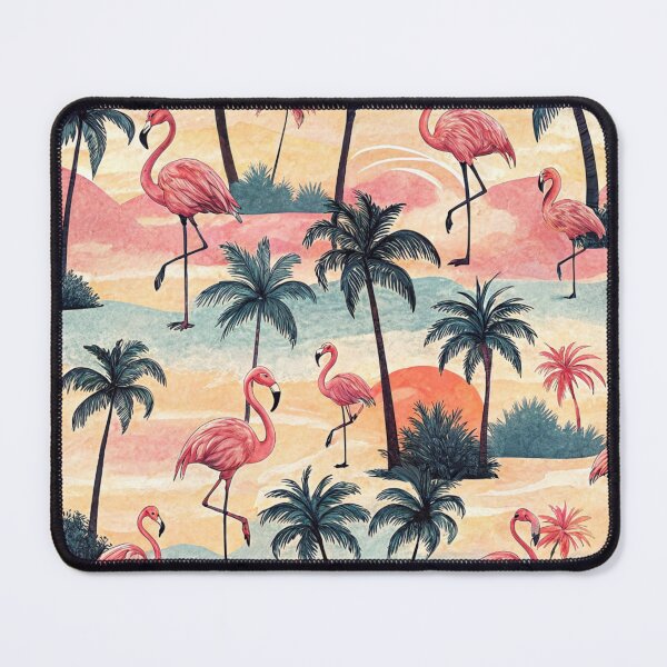 Item preview, Tropical Flamingo Palm Tree Seamless Pattern Digital Paper designed and sold by KlarkiteTees.