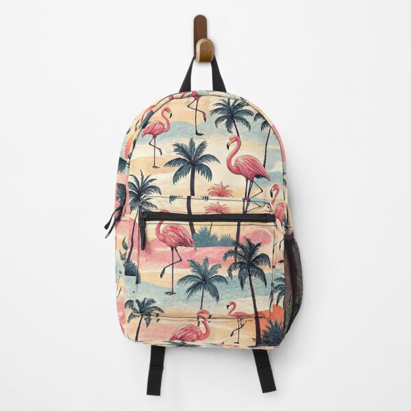 Item preview, Tropical Flamingo Palm Tree Seamless Pattern Digital Paper designed and sold by KlarkiteTees.