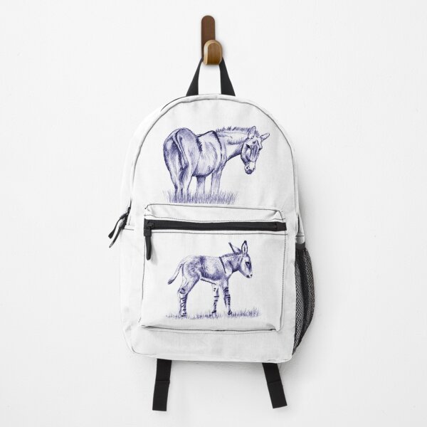 Item preview, Drawing of a standing donkey - navy blue colorized version designed and sold by SylvieG18.