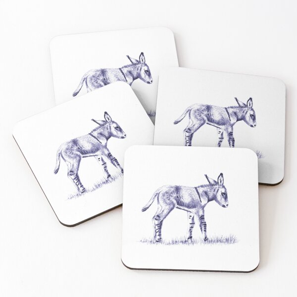 Item preview, Drawing of a standing donkey - navy blue colorized version designed and sold by SylvieG18.