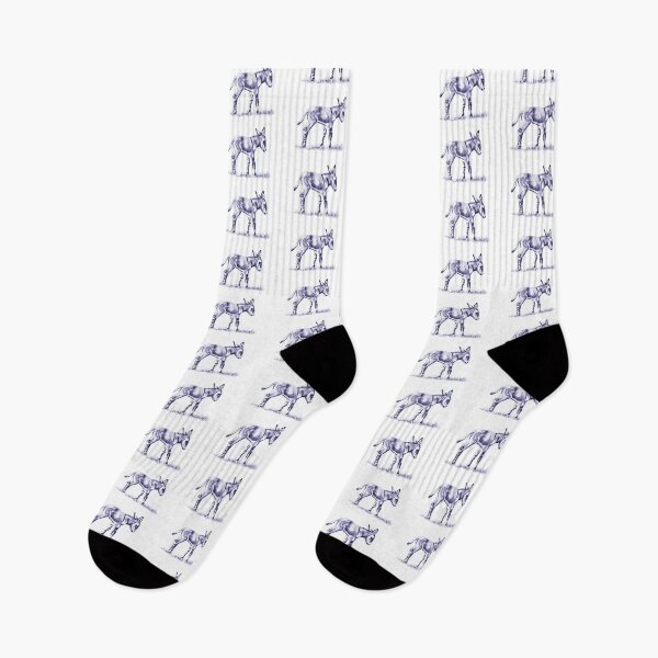 Item preview, Drawing of a standing donkey - navy blue colorized version designed and sold by SylvieG18.