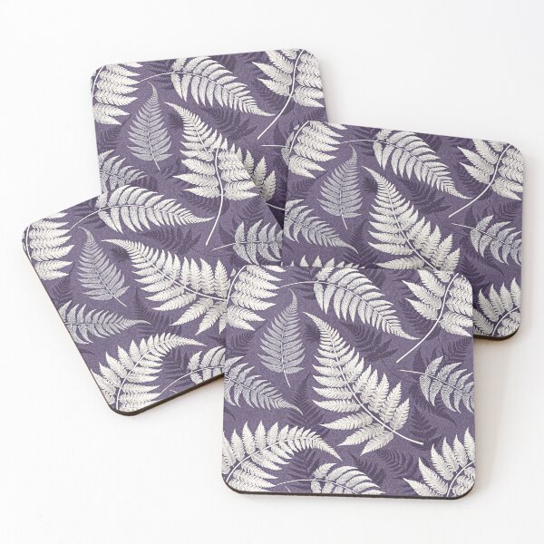 Item preview, Botanical Fern Seamless Pattern in Deep Purple, Vintage Nature Design designed and sold by KlarkiteTees.