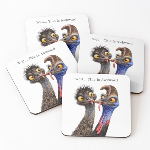 Item preview, Well, This Is Awkward – Cassowary & Emu | Critter Chronicles designed and sold by critterchrons.