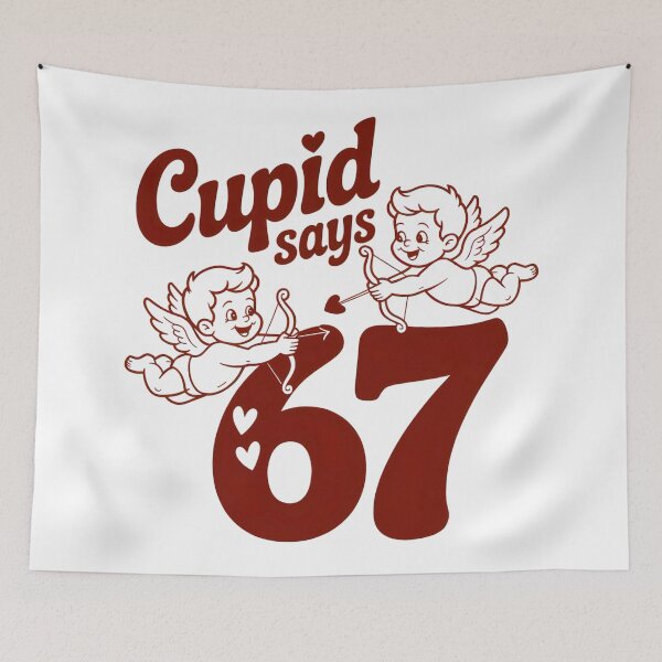 Item preview, Cupid Says 67 – Retro Valentine Angels designed and sold by SoftStyleStudio ⭐⭐⭐.