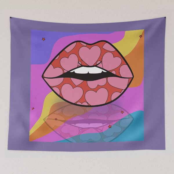Item preview, Pop Art Pink Heart Pattern Lips – Valentine Gift Design designed and sold by InFrameVision.