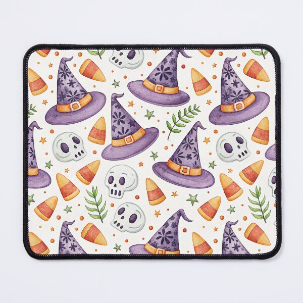 Item preview, Halloween Witch Hats Skulls Seamless Pattern Digital Paper designed and sold by KlarkiteTees.
