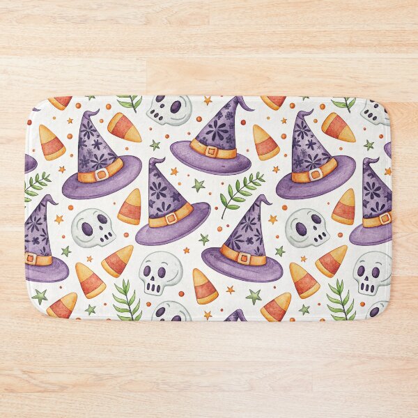 Item preview, Halloween Witch Hats Skulls Seamless Pattern Digital Paper designed and sold by KlarkiteTees.