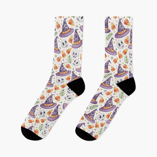 Item preview, Halloween Witch Hats Skulls Seamless Pattern Digital Paper designed and sold by KlarkiteTees.