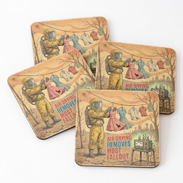 Item preview, Air Drying Removes Fallout – Dystopian Laundry Art designed and sold by SavinMercantile.