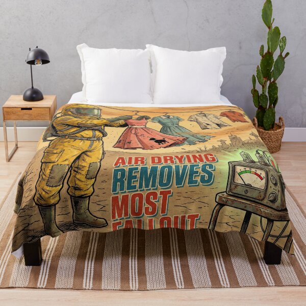 Item preview, Air Drying Removes Fallout – Dystopian Laundry Art designed and sold by SavinMercantile.