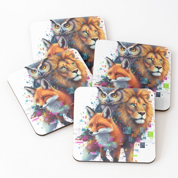 Item preview, Lion Fox Owl Spirit Animals Artwork designed and sold by ADVA.N.