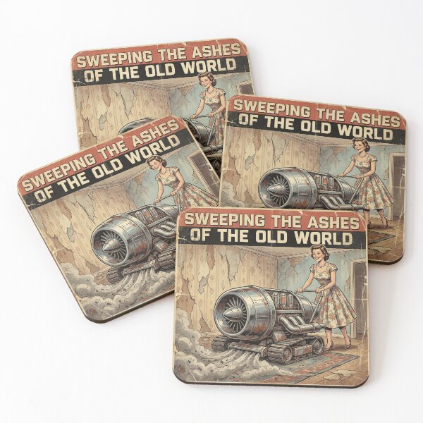 Item preview, Sweeping The Ashes – Retro Jet Vacuum Art designed and sold by SavinMercantile.
