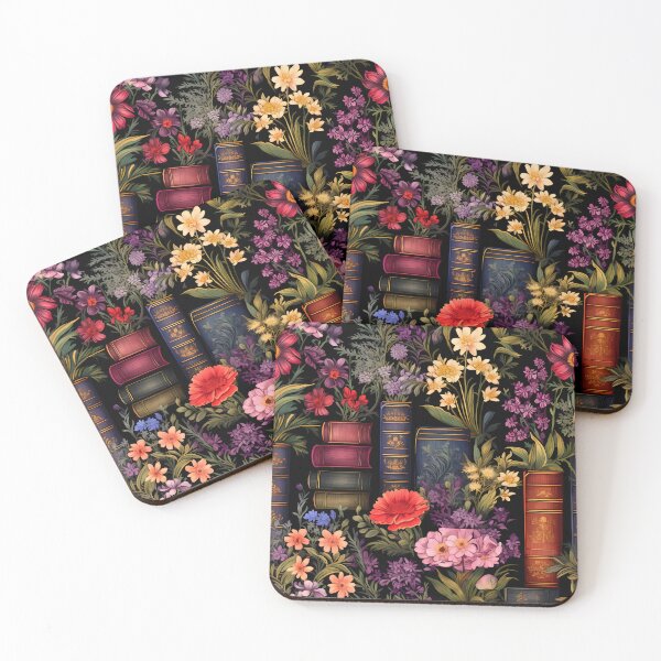 Item preview, Dark Academia Books Floral Pattern designed and sold by SezzyDesigns.