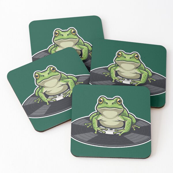 Item preview, Vintage Style Frog DJ Vinyl Enthusiast Art designed and sold by LinaValearte.