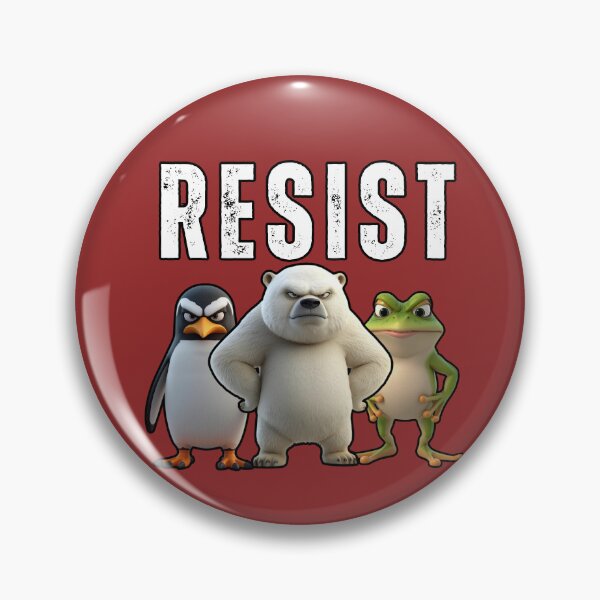 Item preview, Resist Animal Trio Polar Bear Penguin Frog Art designed and sold by EchoPrint Co..