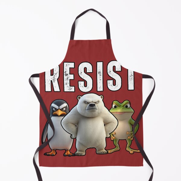 Item preview, Resist Animal Trio Polar Bear Penguin Frog Art designed and sold by EchoPrint Co..