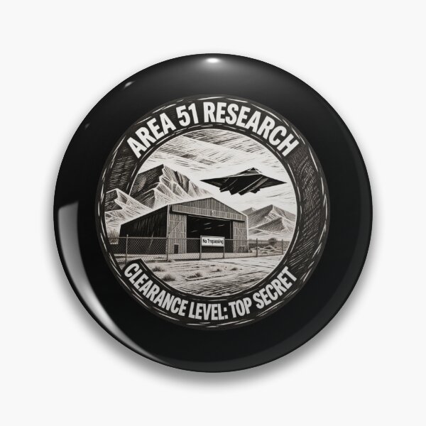 Item preview,  Area 51 Research – Top Secret Desert Base & UFO Badge Design designed and sold by w66aboo.