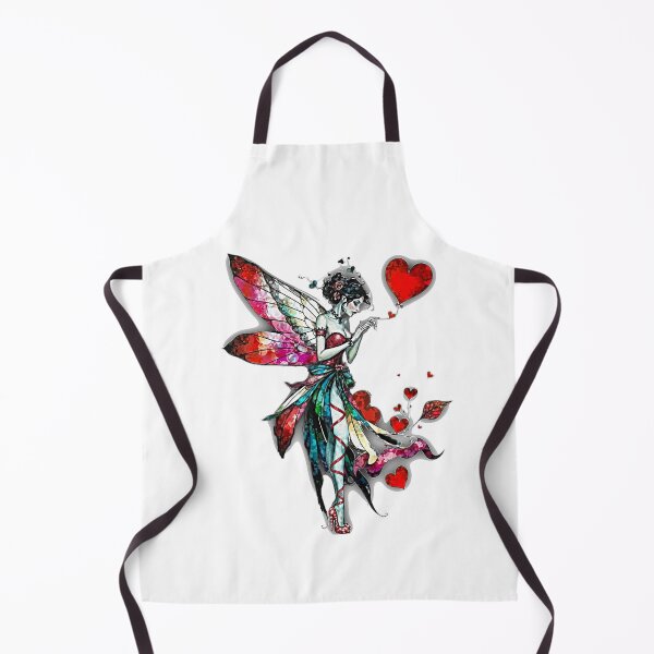 Item preview, Watercolor Valentine Fairy | Red Hearts & Rainbow Wings Whimsical Fantasy Girl designed and sold by FaerieFusion.