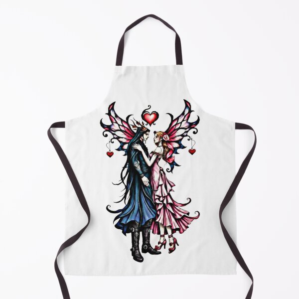 Item preview, Dark Romance Fairy Couple | Gothic Valentine Lovers with Pink Wings & Hearts designed and sold by FaerieFusion.