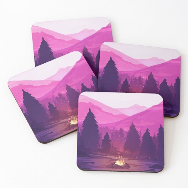 Item preview, Campfire Glow in a Pink Mountain Forest designed and sold by Elenor's.